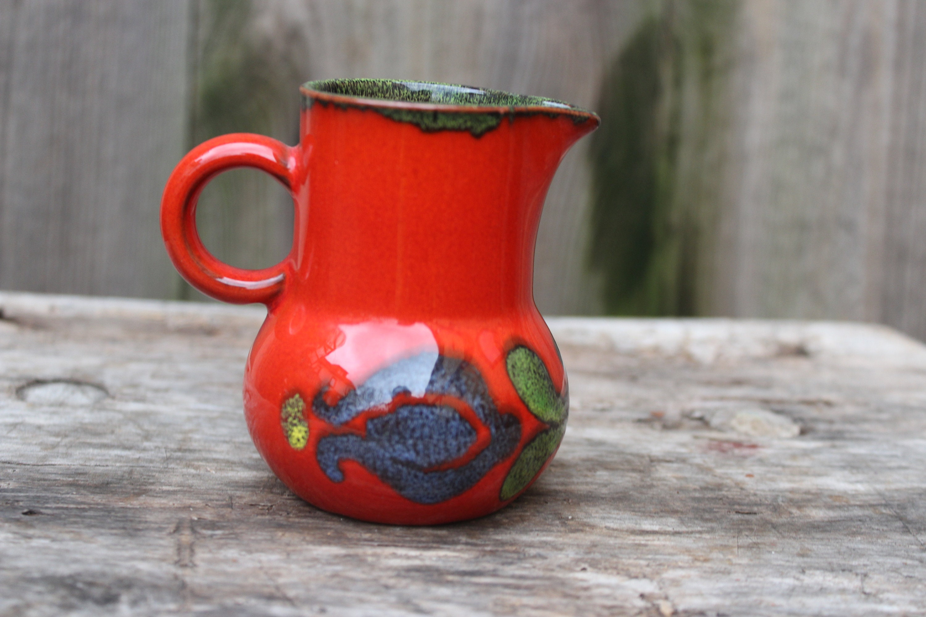 Small milk jug cream jug red kitchen 70s Etsy