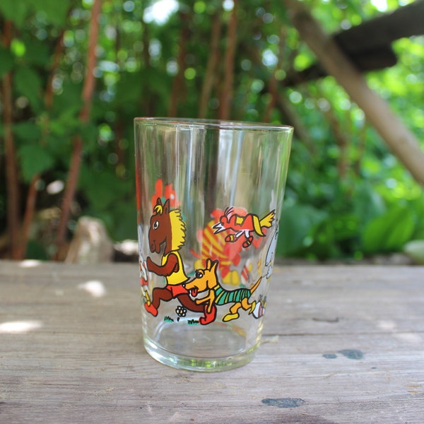 Verre pour enfants verre à jus verre à limonade motifs animaux années 70 Reims France