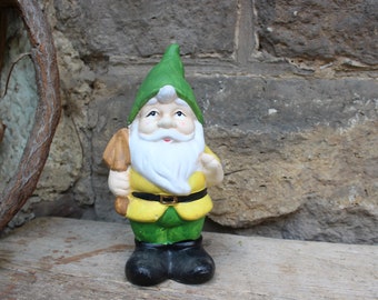 Garden gnome 19.5 cm, ceramic gnome, garden decoration, 1990s