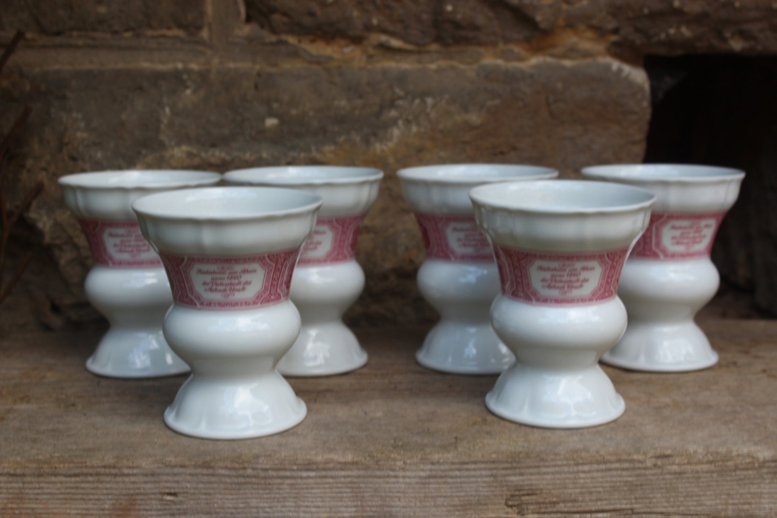 Set of 6 Rüdesheimer coffee cups coffee mug Pharisee cup Heinrich Porcelain West Germany