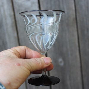 1 of 2 Art Deco wine glass thread glass Lauscha Bimini style 20s 30s
