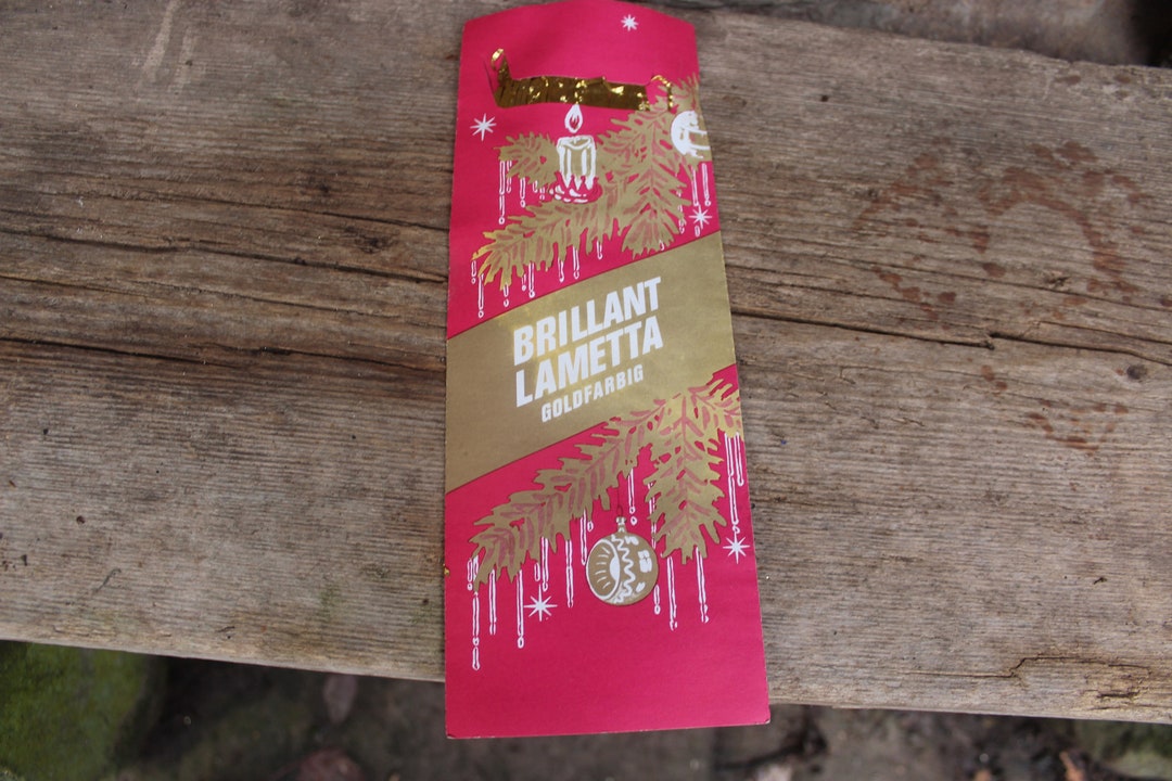 1 X Gold Lametta German Tinsel Tin Foil Christmas Tree Decoration Vintage 80s West Germany Etsy