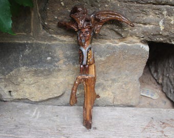 Wooden figure Wurzelsepp forest goblin forest spirit made of grapevine wall decoration