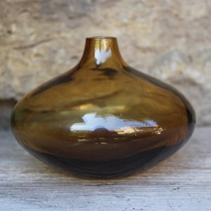 small IKEA SALONG vase Johanna Jelinek amber glass vintage 90s