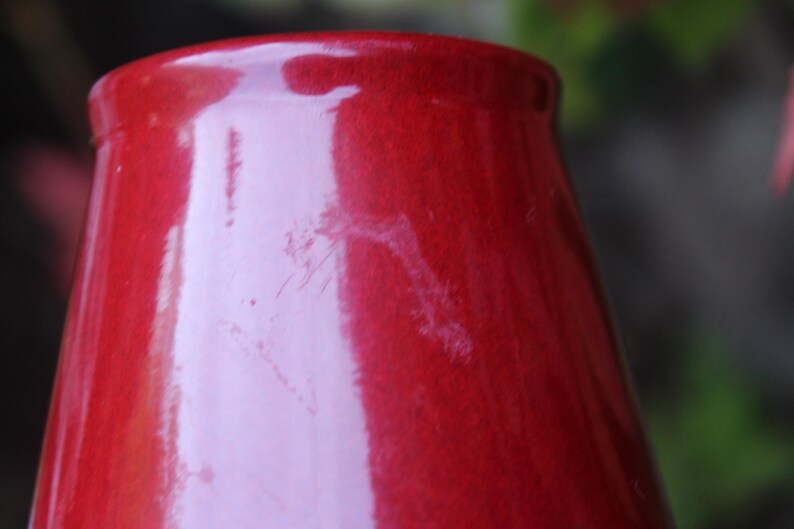 Scheurich Amano Vase Red Black Ceramic Vintage Made in Germany Etsy