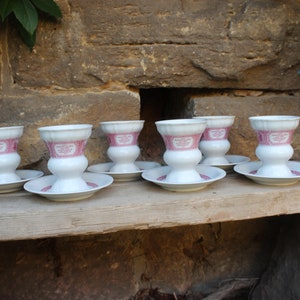 6 Rüdesheimer coffee cups with saucers coffee mug Pharisee cup Heinrich Porcelain West Germany
