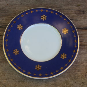 Platillo Estrellas Copos de Nieve Navidad / Retsch Wunsiedel Bavaria Porcelana / 80s 90s