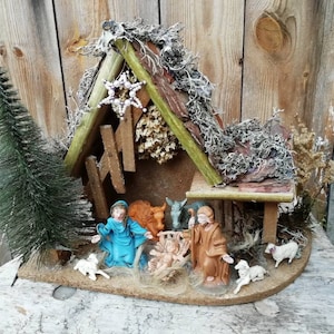 Vintage Nativity Stable Nativity Figures 60s 70s