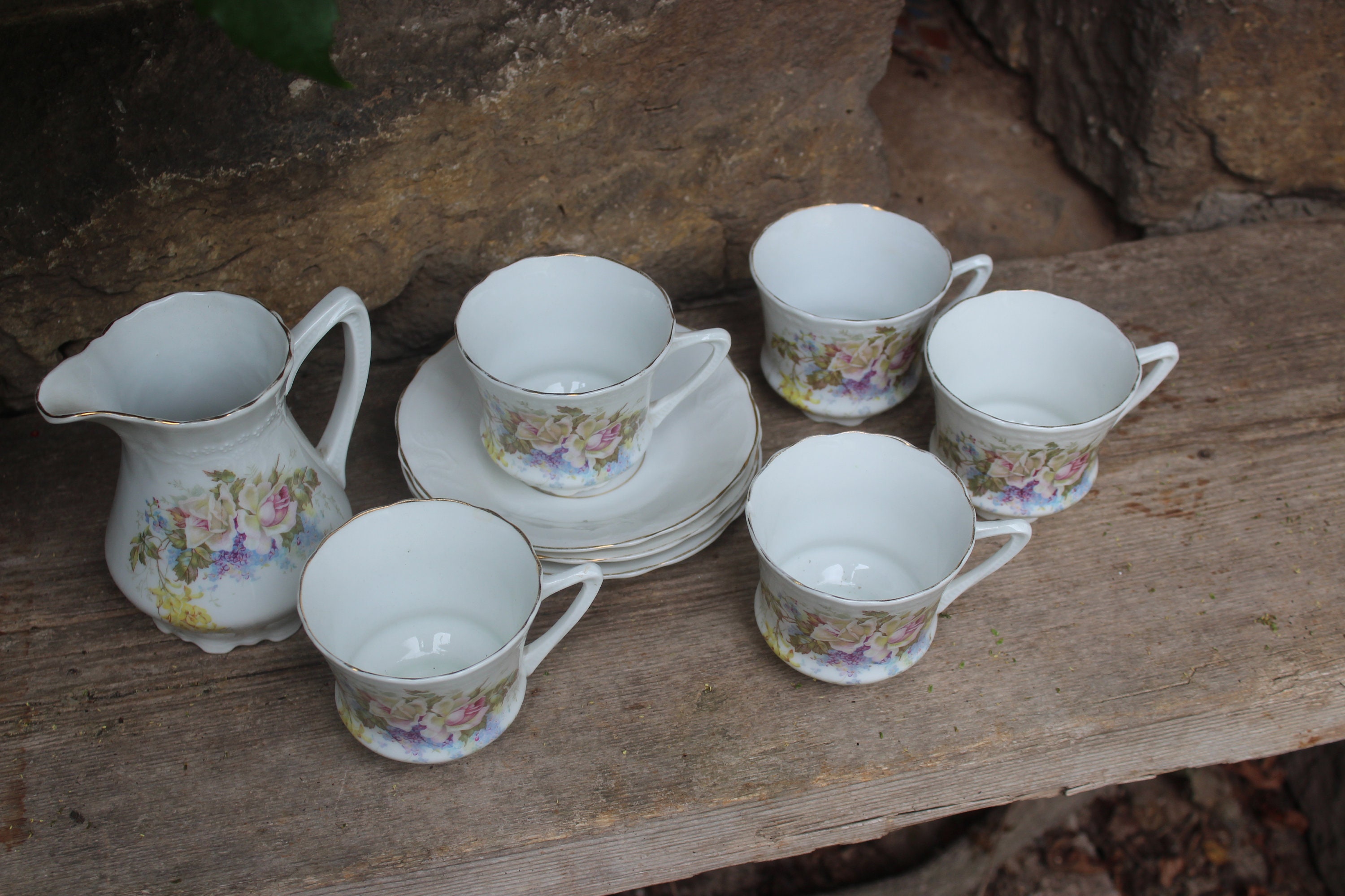 Service à Café Ancien TPM Silésie Carl Tielsch 19ème Siècle - Porcelaine De Silésie, Vintage