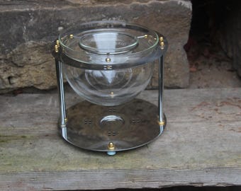 Vintage Silver Plated Caviar / Butter Dish, with Glass