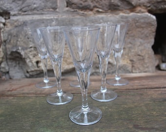6 liqueur glasses, shot glasses, stemmed glasses, 90s