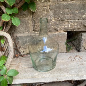 antique wine demijohn, wine bottle, delicate green, vintage shabby chic country house decoration
