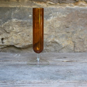 small vase amber glass mouth-blown Lauscha 60s 70s vintage GDR