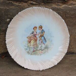 antique cake plate decorative plate with romantic motif pastry plate porcelain around 1880 - 1900