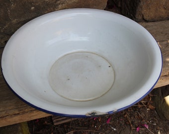 shabby enamel bowl plant bowl kitchen country house garden vintage (2)