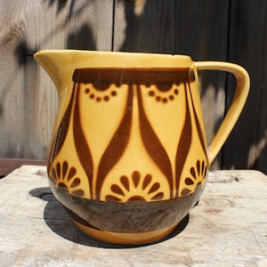 Milk jug, juice jug, cocoa jug, jug VEB Torgau Brigitte east German Pottery DDR GDR