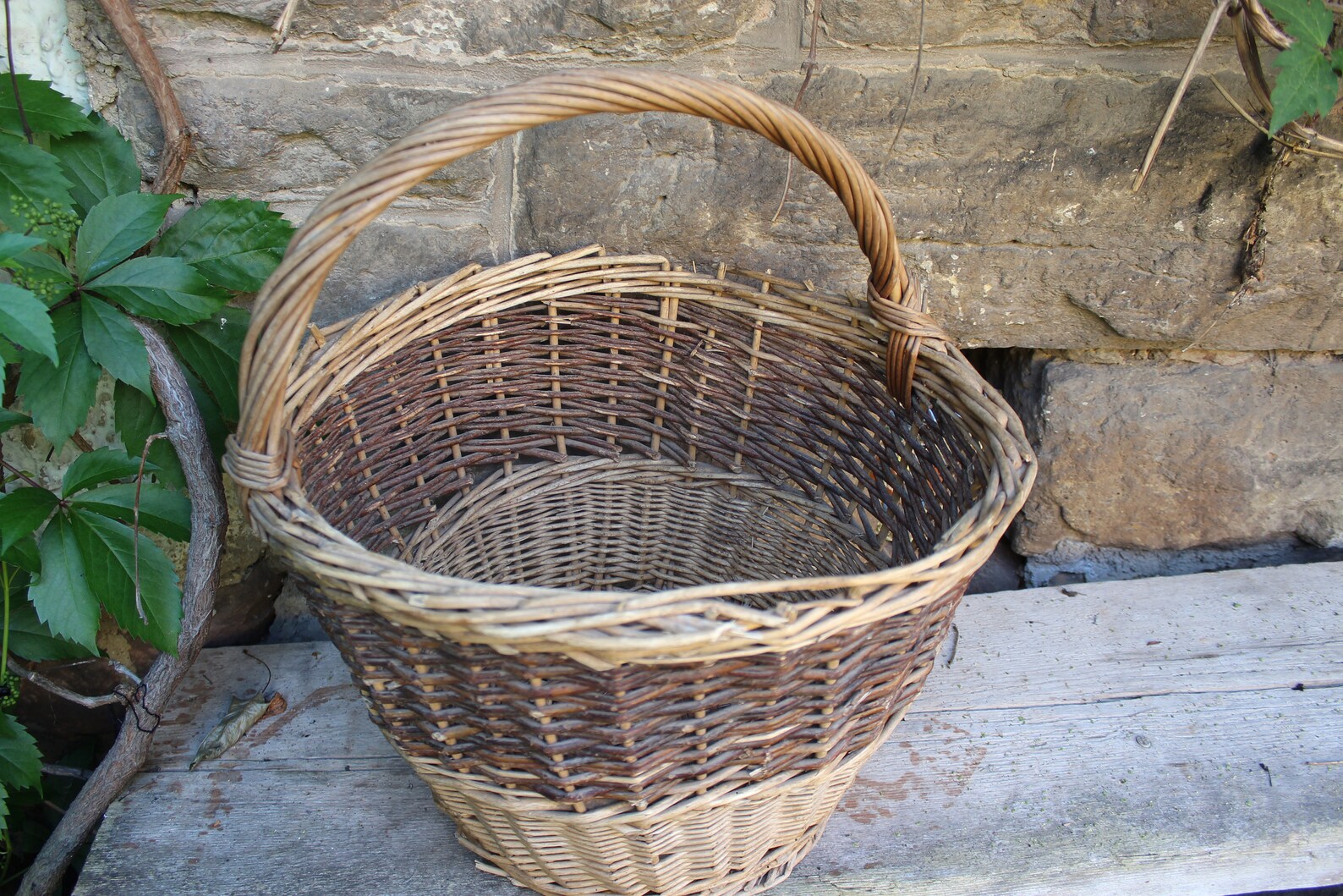 Ancient Harvest Basket Wicker Basket Firewood Basket Planting Etsy UK