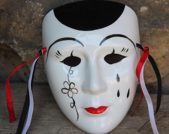 Pierrot wall mask, wall decoration, 80s/90s
