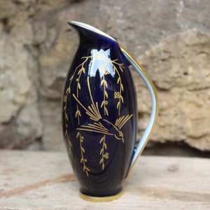 small vase real cobalt Volkstedt Lettin porcelain 50s 60s GDR DDR