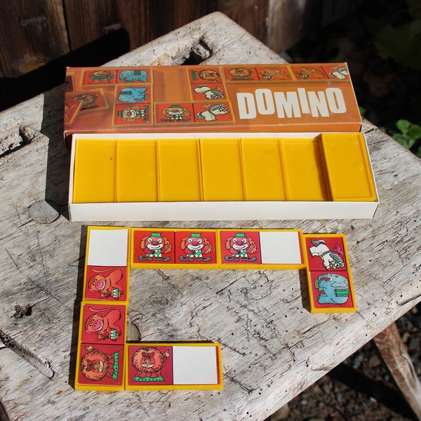 Vintage Domino Zirkus Tiere VEB Biggi unbespielt 60er 70er Jahre DDR GDR