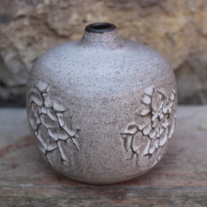 Jarrón pequeño, jarrón esférico, cerámica de estudio de Heiner Hans Körting, años 60/70, RDA.