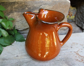 antique milk jug, pitcher, pottery, German farmhouse stoneware