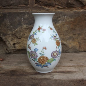 Vase Hutschenreuther flower decor porcelain 70s West Germany