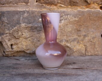 Vintage 1990s Amphora Urn Satin Frosted Fuchsia Hot Pink Vase, USA
