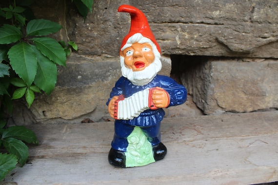 Garden Gnome With Accordion, Ceramic, Germany, 1970s - Etsy