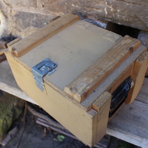 Vintage wooden crate, transport crate, 1970s/80s, Germany