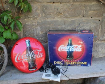 Coca-cola Blinking Disc Telephone / Working Retro Telephone