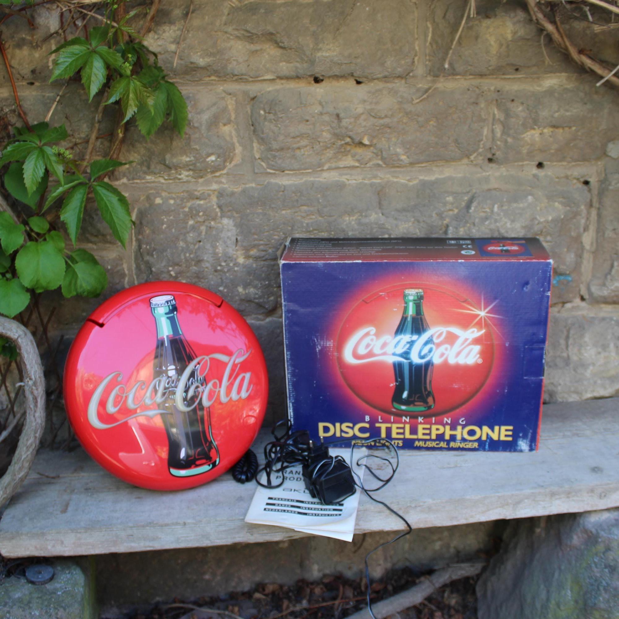 Coca-cola Blinking Disc Telephone / Working Retro Telephone