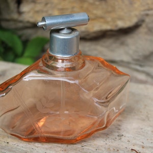 Bottle Perfume Bottle Pink Glass Toilet Set 30s 40s Art Deco