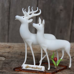 Art Deco Deer Lauscha Figure Group Glass Figure Glass Figure Oberweißbach Souvenir 30s