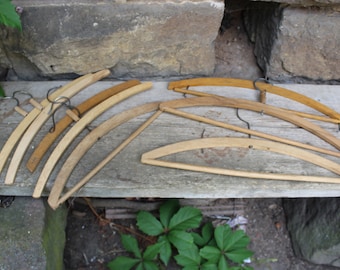 8 Vintage Wooden Clothes Hangers, 1950s/60s, GDR