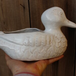 1 of 2 Duck plant pots, bob hair ceramic flower pot planter, pottery Römhild Thuringia