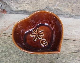 Ceramic Baking Pan Heart 70s 80s West Germany