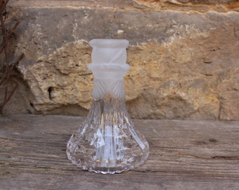 Candlestick 24% lead crystal Anna Hütte candle holder 70s 80s GDR