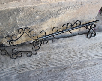 Key rack, hook rail, wrought iron, 1960s/70s, shabby chic, vintage, GDR
