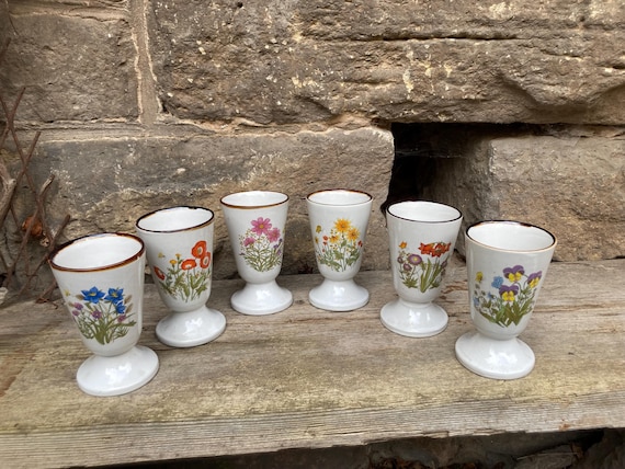 6 Eisbecher Keramik Vintage 80er Jahre