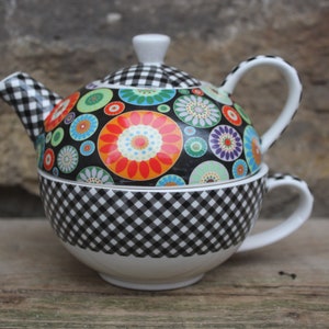 Tea for one Set small teapot with cup for 1 person &quot;Have a sunny day&quot; Jameson & Tailor Vintage 90s