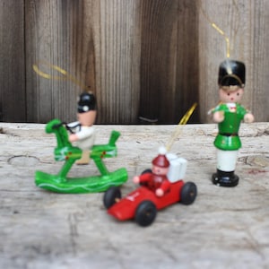 small wooden pendant set Erzgebirge Christmas tree decorations