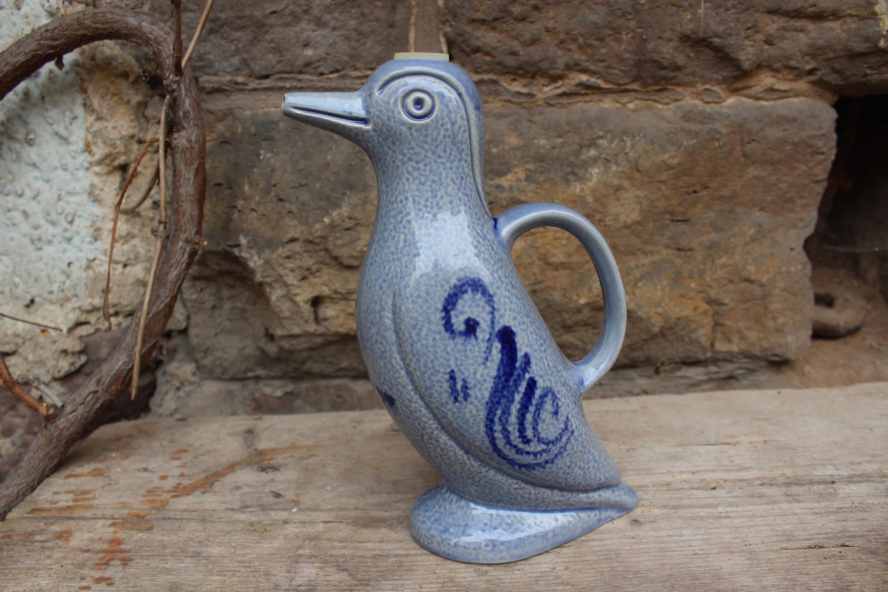 Bird Liqueur Bottle Marzy Remy Westerwälder Keramik Vintage 70s