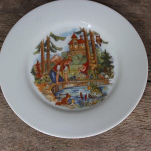 Fairytale plate children&#39;s plate frog prince Ø 19.5 cm Weimar Porcelain Vintage
