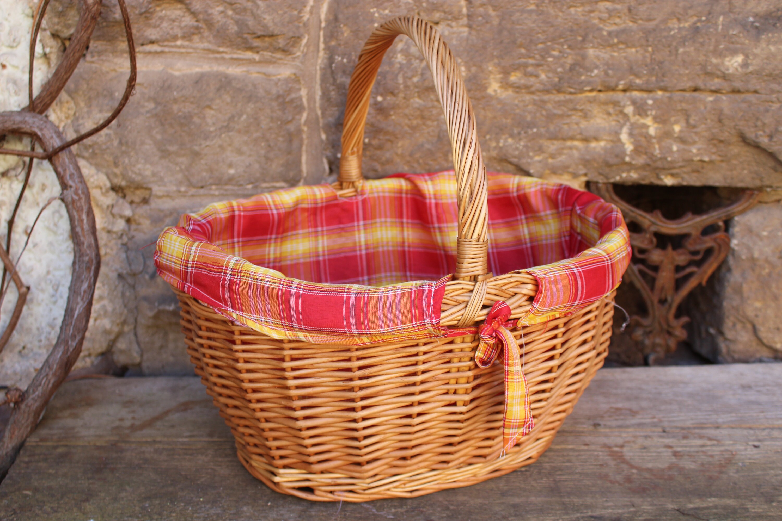 Small Deluxe Wicker Shopping Basket 