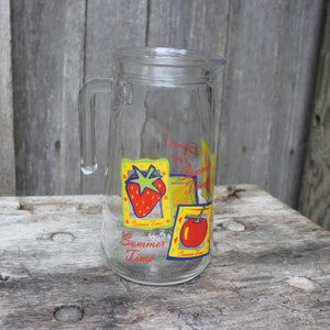 Juice jug water jug glass jug glass carafe carafe fruit decor 70s