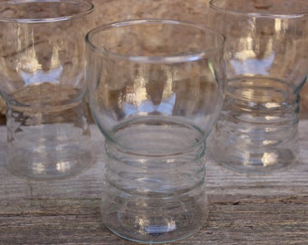 3 water glasses juice glasses wavy shape vintage 50s 60s GDR GDR
