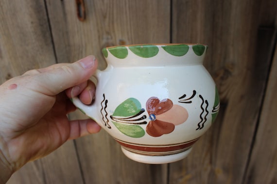 Großer Kaffeebecher Kaffeetasse Kaffeepott Tasse Majolika Keramik Vintage 60er 70er Jahre