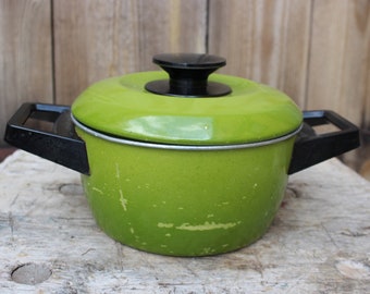 Emailletopf Emaille Topf Alutopf Küche Dekoration Pflanztopf 70er DDR