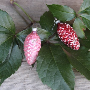 Set of 2 pine cones Lauscha glass old Christmas tree decorations Christmas tree balls Christmas ornaments 50s Germany